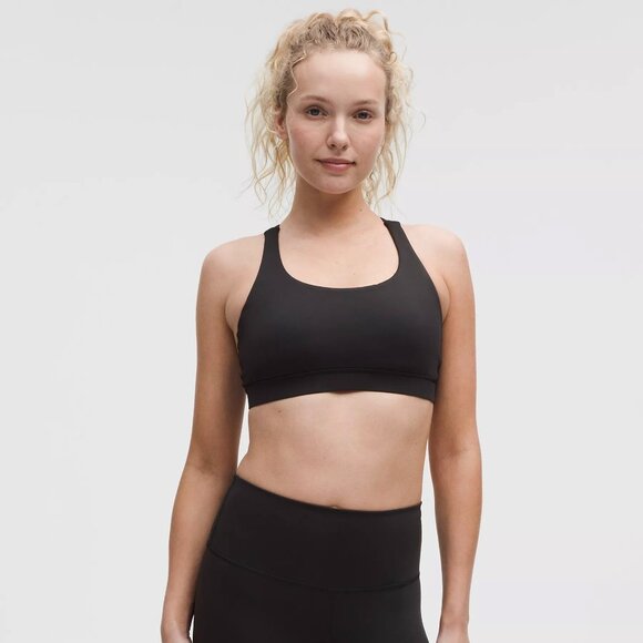 lululemon Energy Bra Medium Support B–D Cups Black, Size 12 - Picture 2 of 8